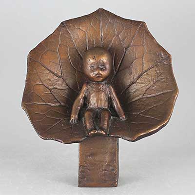 音楽を演奏する動物の金属製彫刻 Lisa Rich 1997年製作2000限定品 Lisa Larson(リサラーソン)の ブロンズのオブジェ(1978年